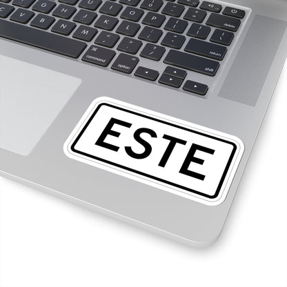 East plate small es (Puerto Rico) (Road Sign) STICKER Vinyl Kiss-Cut Decal