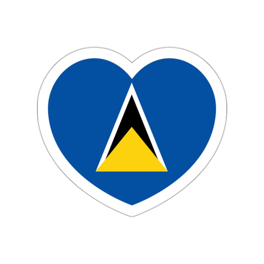 Heart Flag of Saint Lucia 1979-2002 - STICKER Vinyl Die-Cut Decal