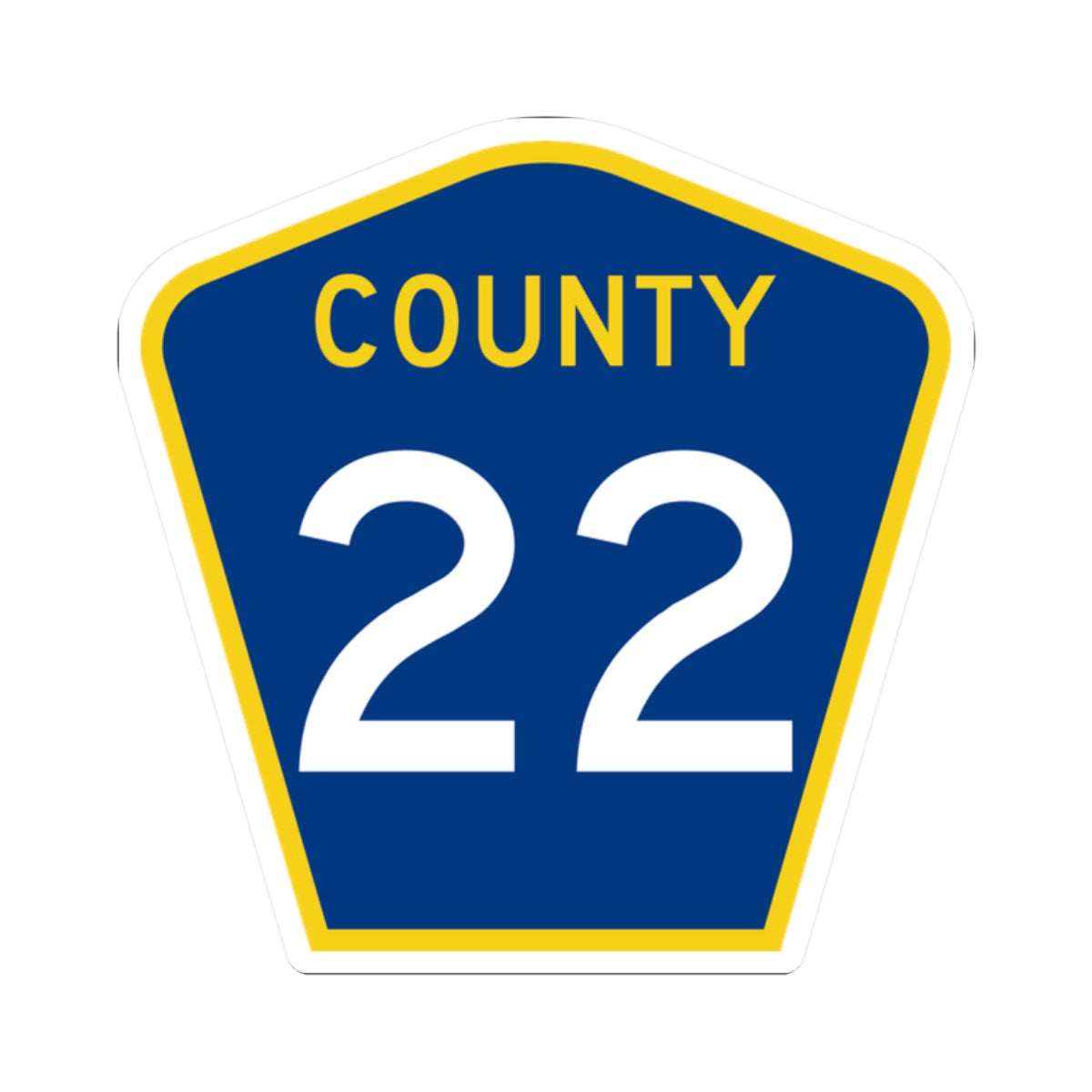 County 22 MN (Minnesota) (Road Sign) STICKER Vinyl Kiss-Cut Decal