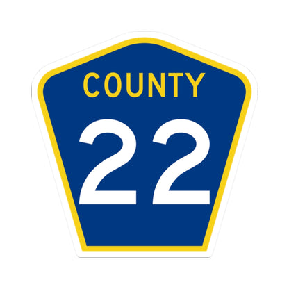 County 22 MN (Minnesota) (Road Sign) STICKER Vinyl Kiss-Cut Decal