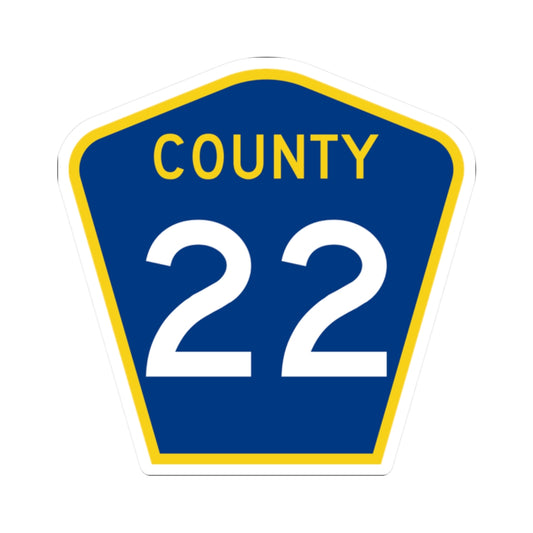 County 22 MN (Minnesota) (Road Sign) STICKER Vinyl Kiss-Cut Decal