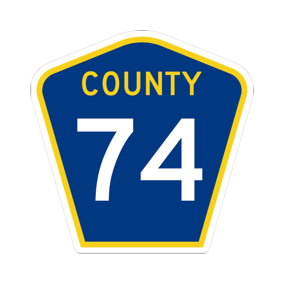 County 74 MN (Minnesota) (Road Sign) STICKER Vinyl Kiss-Cut Decal