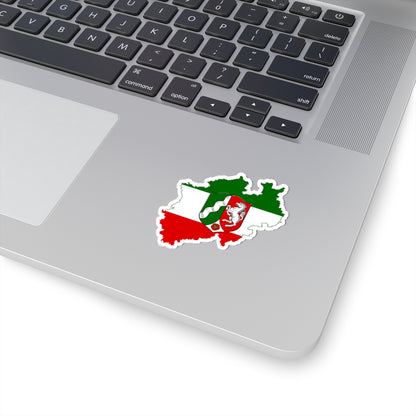 Flag map of North Rhine-Westphalia (Germany) STICKER Vinyl Kiss-Cut Decal