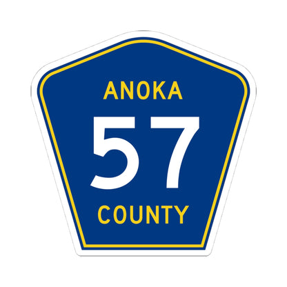 Anoka County 57 (Minnesota) (Road Sign) STICKER Vinyl Kiss-Cut Decal