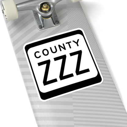 WIS County ZZZ (Wisconsin) (Road Sign) STICKER Vinyl Kiss-Cut Decal