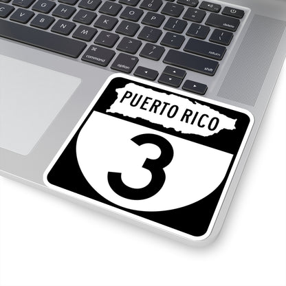 PR old 3 (Puerto Rico) (Road Sign) STICKER Vinyl Kiss-Cut Decal