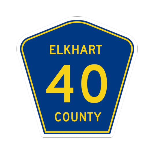 Elkhart County Road 40 IN (Indiana) (Road Sign) STICKER Vinyl Kiss-Cut Decal