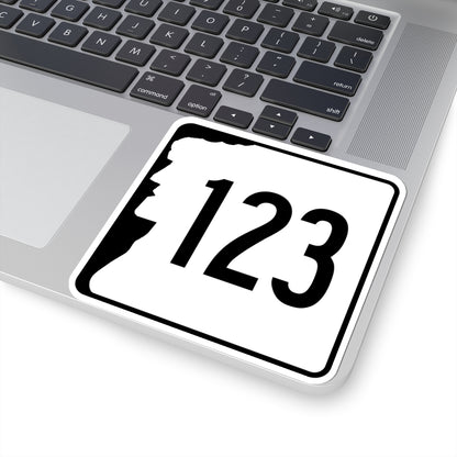 NH Route 123 (New Hampshire) (Road Sign) STICKER Vinyl Kiss-Cut Decal