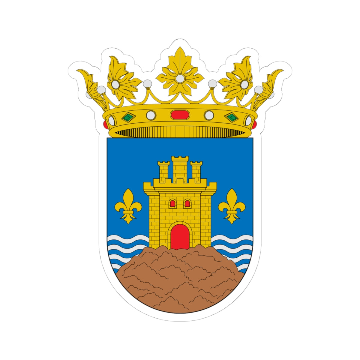 Escudo de Peñíscola (Spain) (Coat of Arms) STICKER Vinyl Kiss-Cut Decal