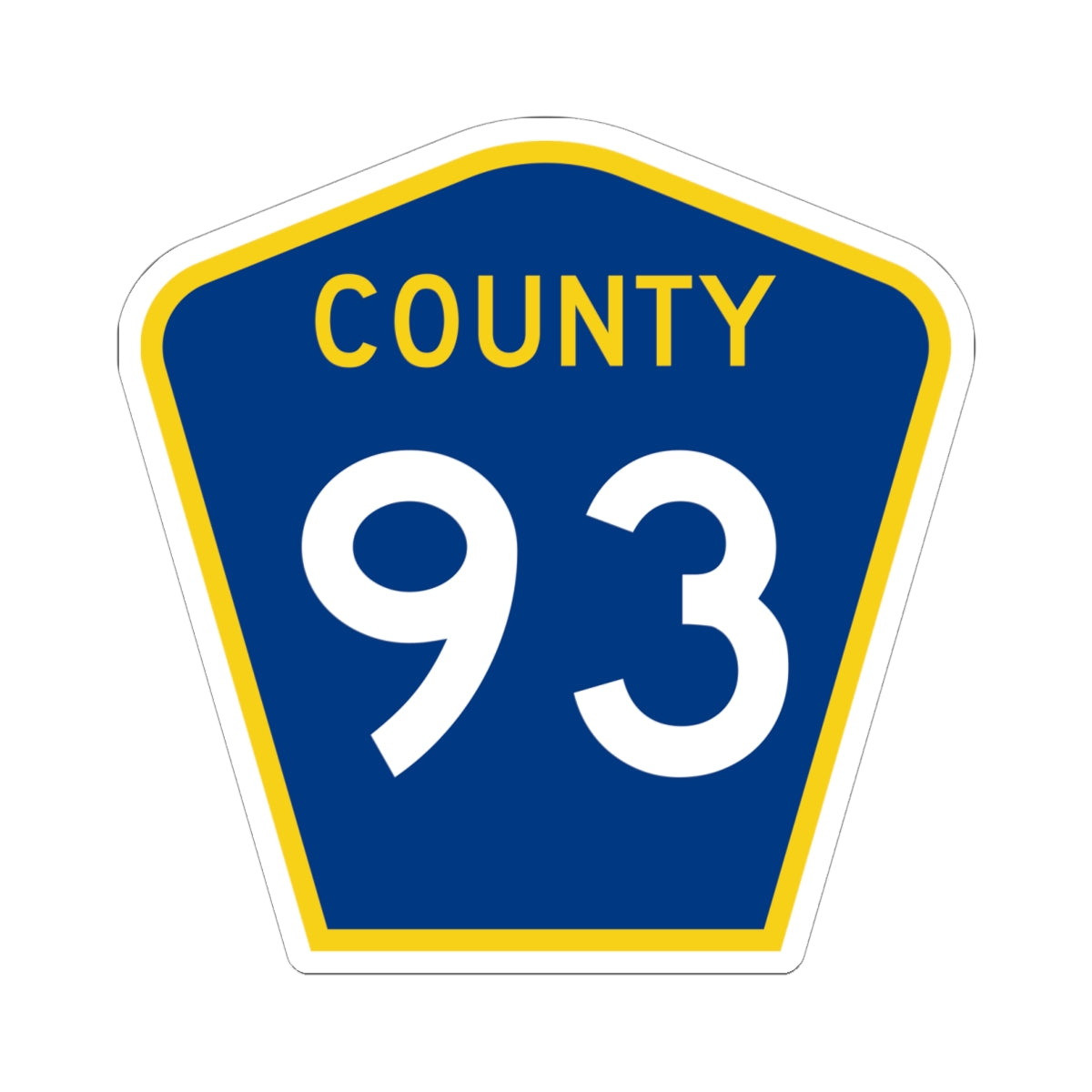 County 93 MN (Minnesota) (Road Sign) STICKER Vinyl Kiss-Cut Decal