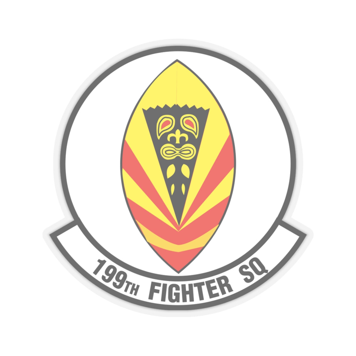 199 Fighter Squadron (U.S. Air Force) STICKER Vinyl Kiss-Cut Decal-3" × 3"-Transparent-The Sticker Space