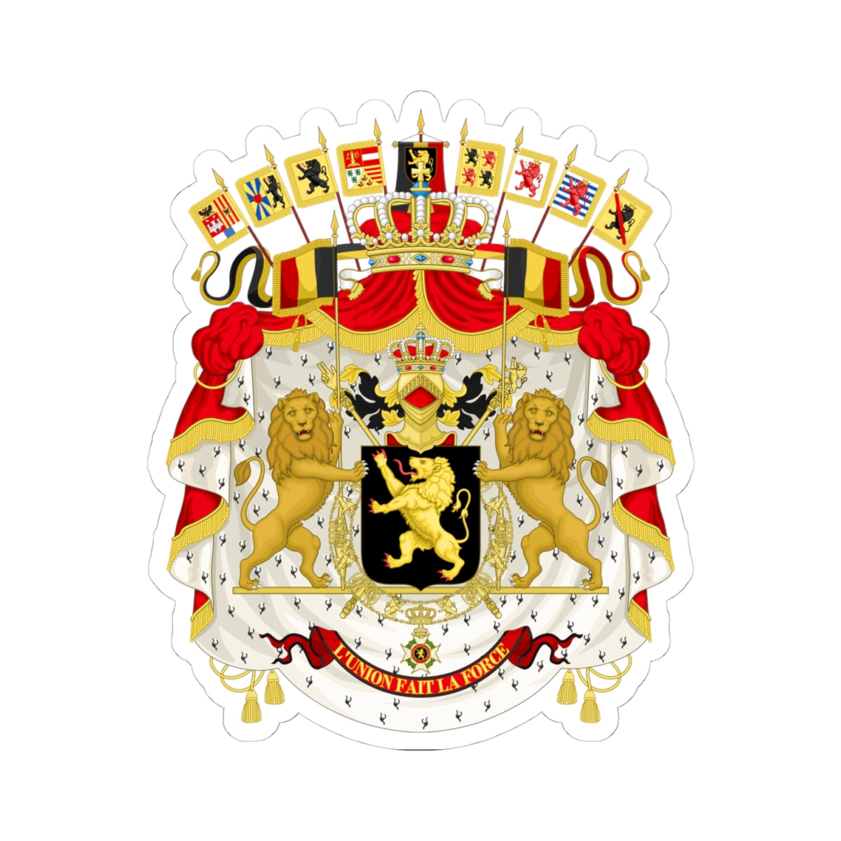 Great coat of arms of Belgium - STICKER Vinyl Kiss-Cut Decal
