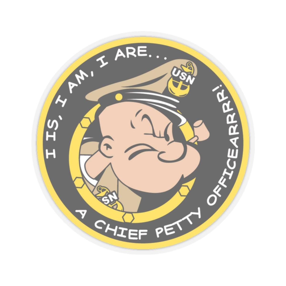 Popeye CPO (U.S. Navy) STICKER Vinyl Kiss-Cut Decal