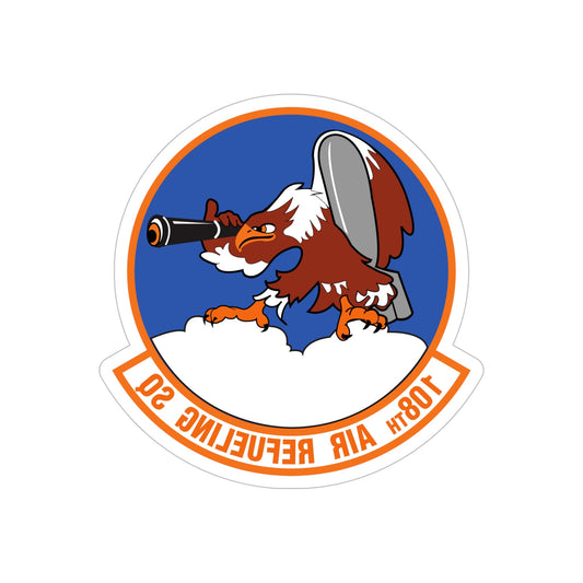 108th Air Refueling Squadron (U.S. Air Force) REVERSE PRINT Transparent STICKER-6" × 6"-The Sticker Space