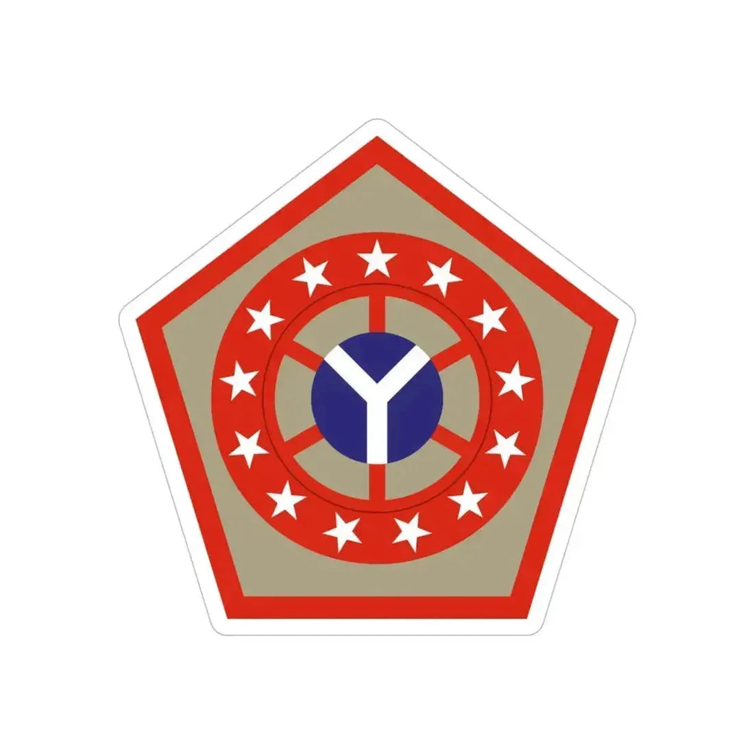 108th Sustainment Brigade (U.S. Army) REVERSE PRINT Transparent Die-Cut STICKER 5 Inch Die-Cut Transparent - The Sticker Space