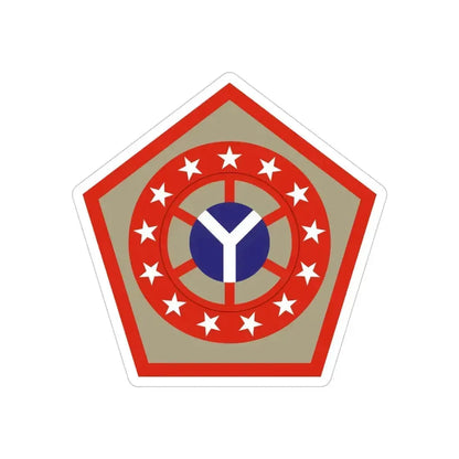 108th Sustainment Brigade (U.S. Army) REVERSE PRINT Transparent Die-Cut STICKER 5 Inch Die-Cut Transparent - The Sticker Space