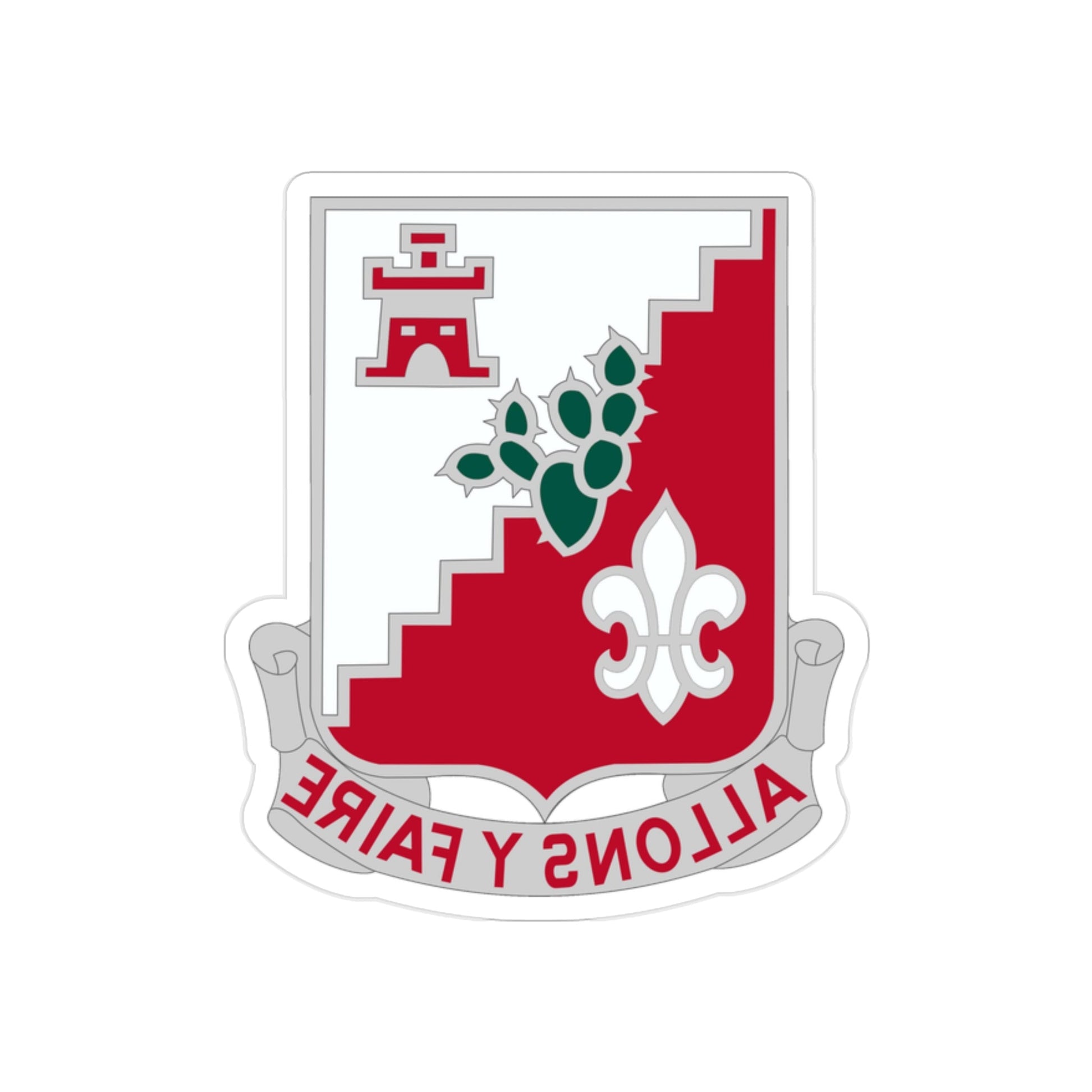 109 Engineer Battalion (U.S. Army) REVERSE PRINT Transparent STICKER-2" × 2"-The Sticker Space