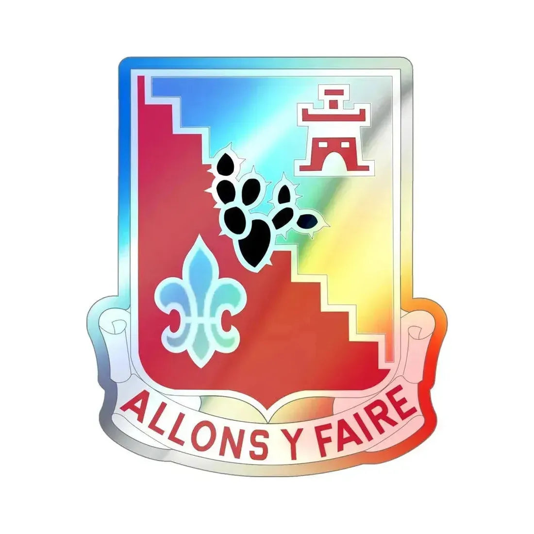 109 Engineer Battalion (U.S. Army) Holographic STICKER Die-Cut Vinyl Decal 6 Inch Holographic - The Sticker Space