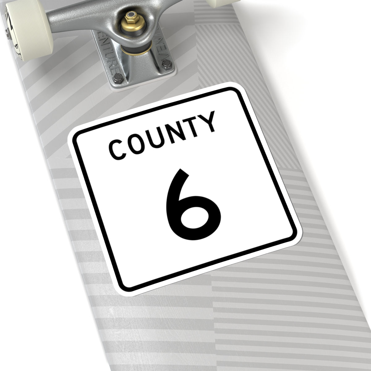 County 6 square (Minnesota) (Road Sign) STICKER Vinyl Kiss-Cut Decal