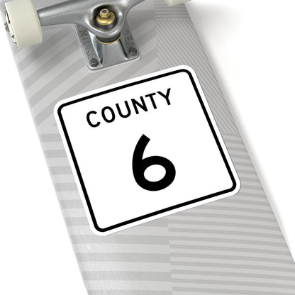 County 6 square (Minnesota) (Road Sign) STICKER Vinyl Kiss-Cut Decal