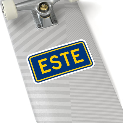 East plate county es (Puerto Rico) (Road Sign) STICKER Vinyl Kiss-Cut Decal