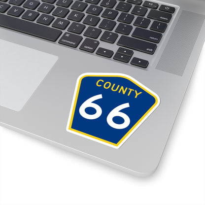 County 66 MN (Minnesota) (Road Sign) STICKER Vinyl Kiss-Cut Decal