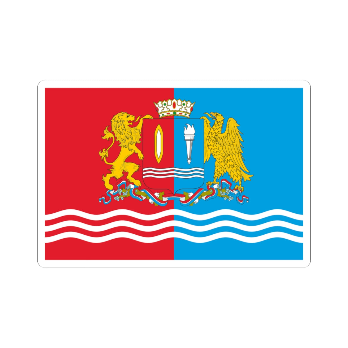 Flag of Ivanovo Oblast (Russia) STICKER Vinyl Kiss-Cut Decal