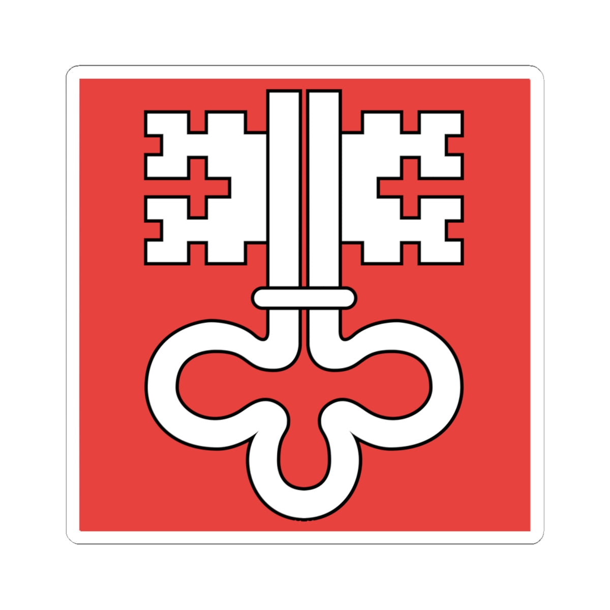 Flag of Canton of Nidwalden (Switzerland) STICKER Vinyl Kiss-Cut Decal