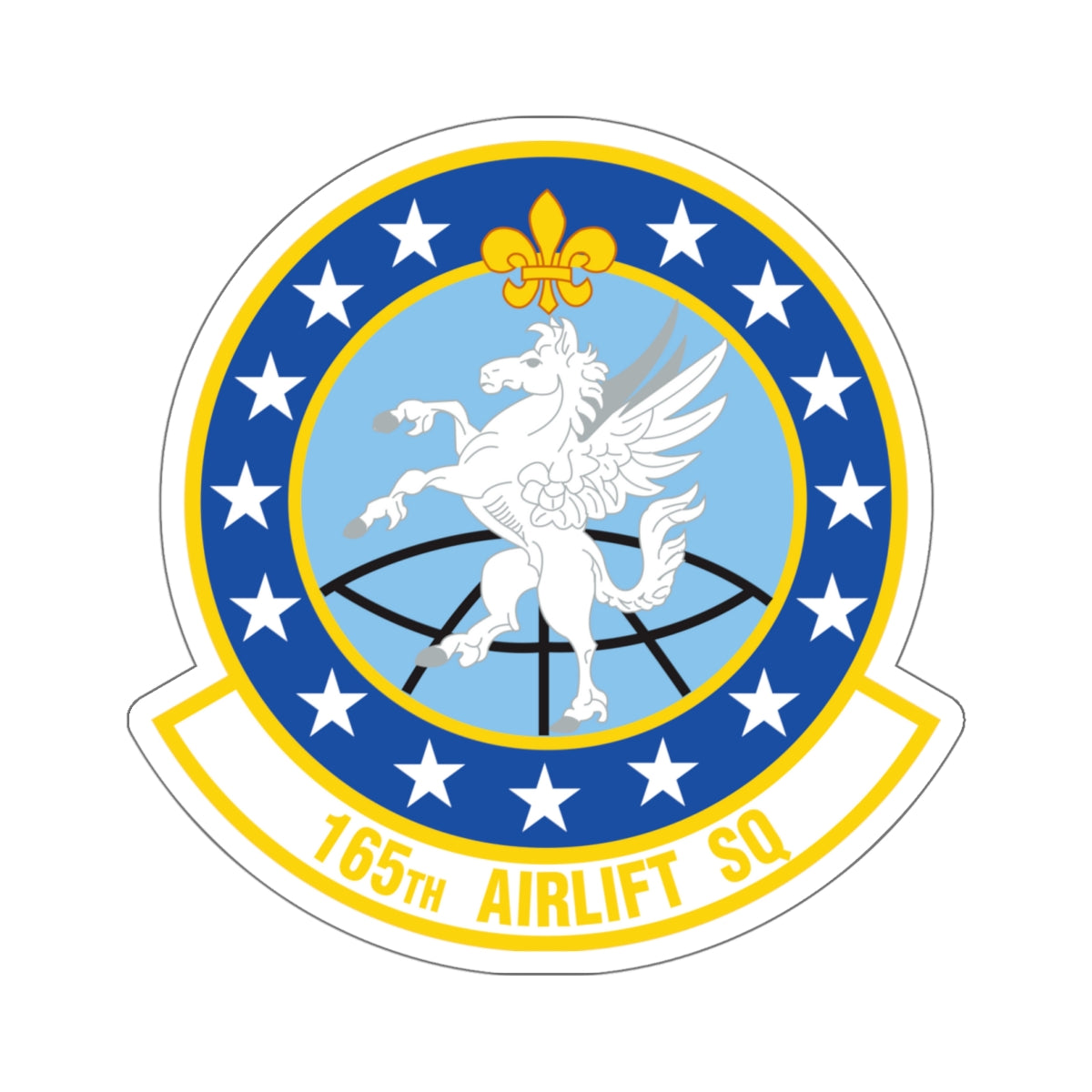 165 Airlift Squadron (U.S. Air Force) STICKER Vinyl Kiss-Cut Decal-6 Inch-White-The Sticker Space