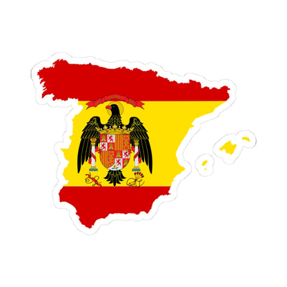 Flag-map of Spain 1977-1981 (Spain) STICKER Vinyl Kiss-Cut Decal