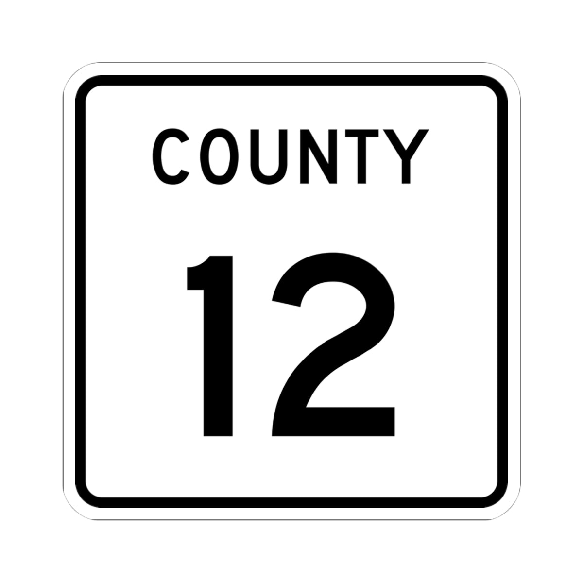 County 12 square (Minnesota) (Road Sign) STICKER Vinyl Kiss-Cut Decal