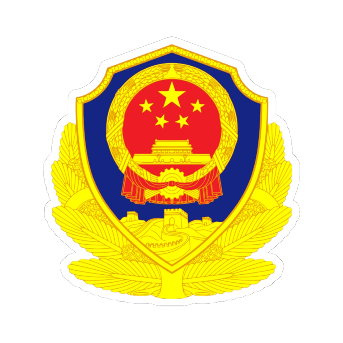 Police Badge of China (China) (Coat of Arms) STICKER Vinyl Kiss-Cut Decal