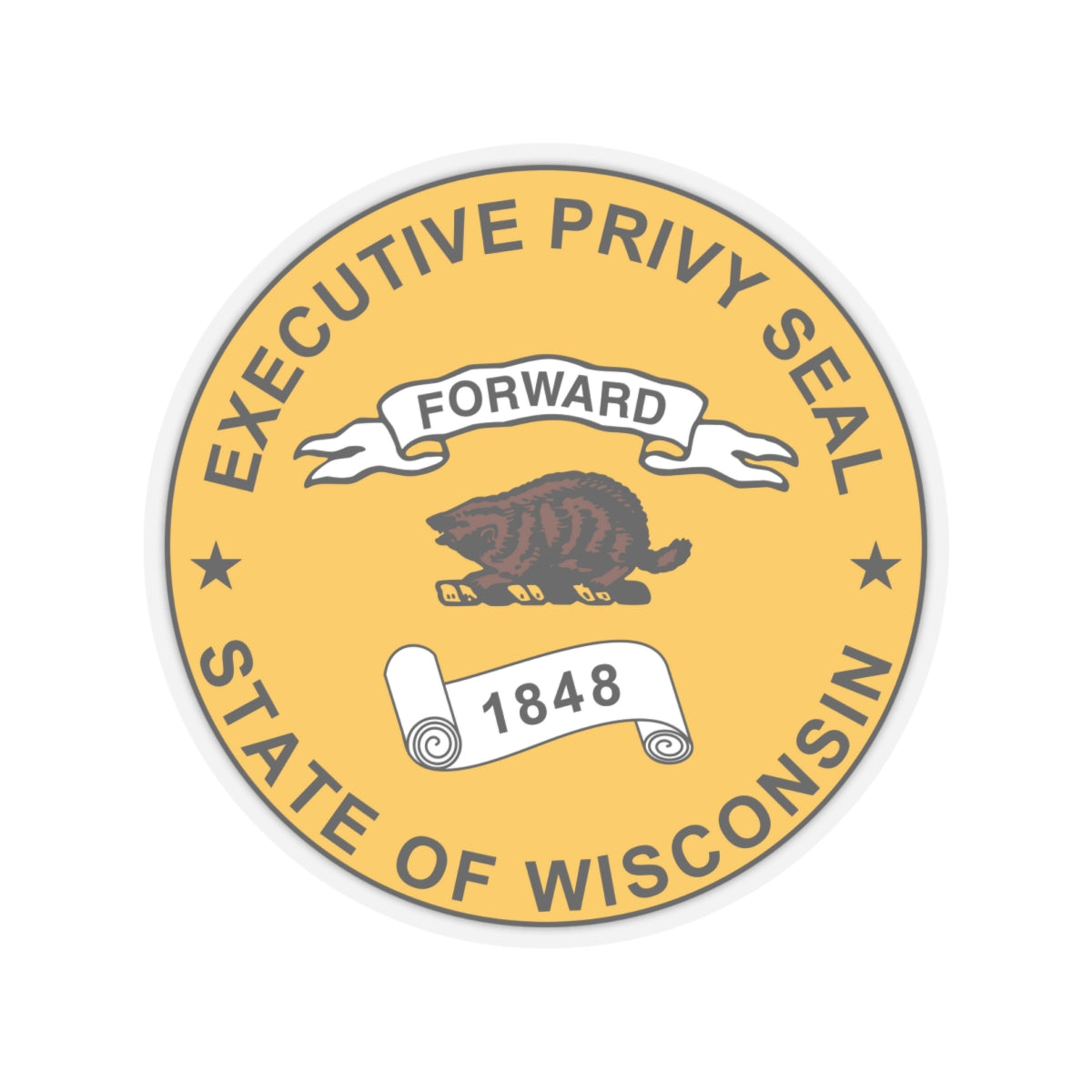 Privy Seal of Wisconsin - STICKER Vinyl Kiss-Cut Decal