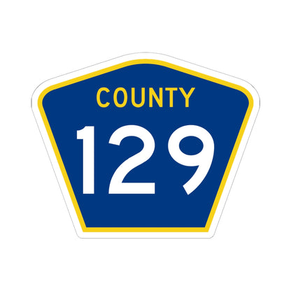 County 129 MN (Minnesota) (Road Sign) STICKER Vinyl Kiss-Cut Decal
