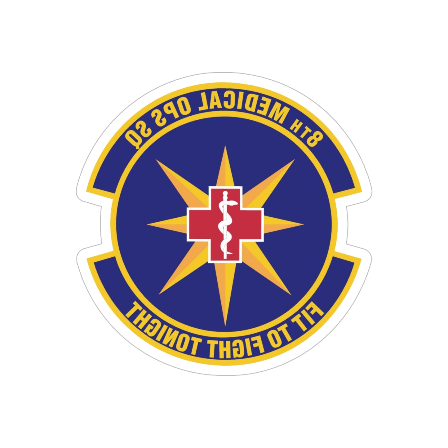 8th Medical Operations Squadron (U.S. Air Force) REVERSE PRINT Transparent STICKER-5" × 5"-The Sticker Space