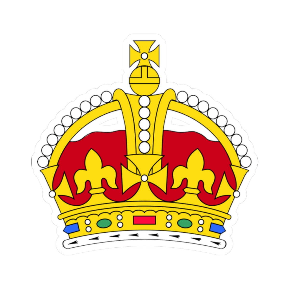 1901 pattern Tudor Crown plain 2D (United Kingdom) (Coat of Arms) STICKER Vinyl Kiss-Cut Decal