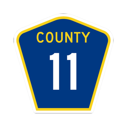 County 11 MN (Minnesota) (Road Sign) STICKER Vinyl Kiss-Cut Decal
