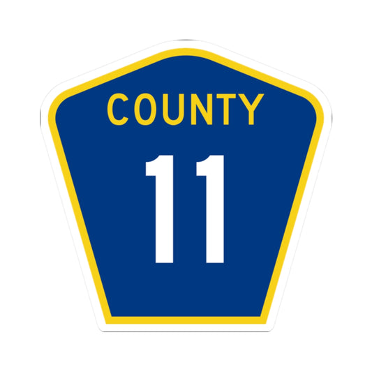 County 11 MN (Minnesota) (Road Sign) STICKER Vinyl Kiss-Cut Decal