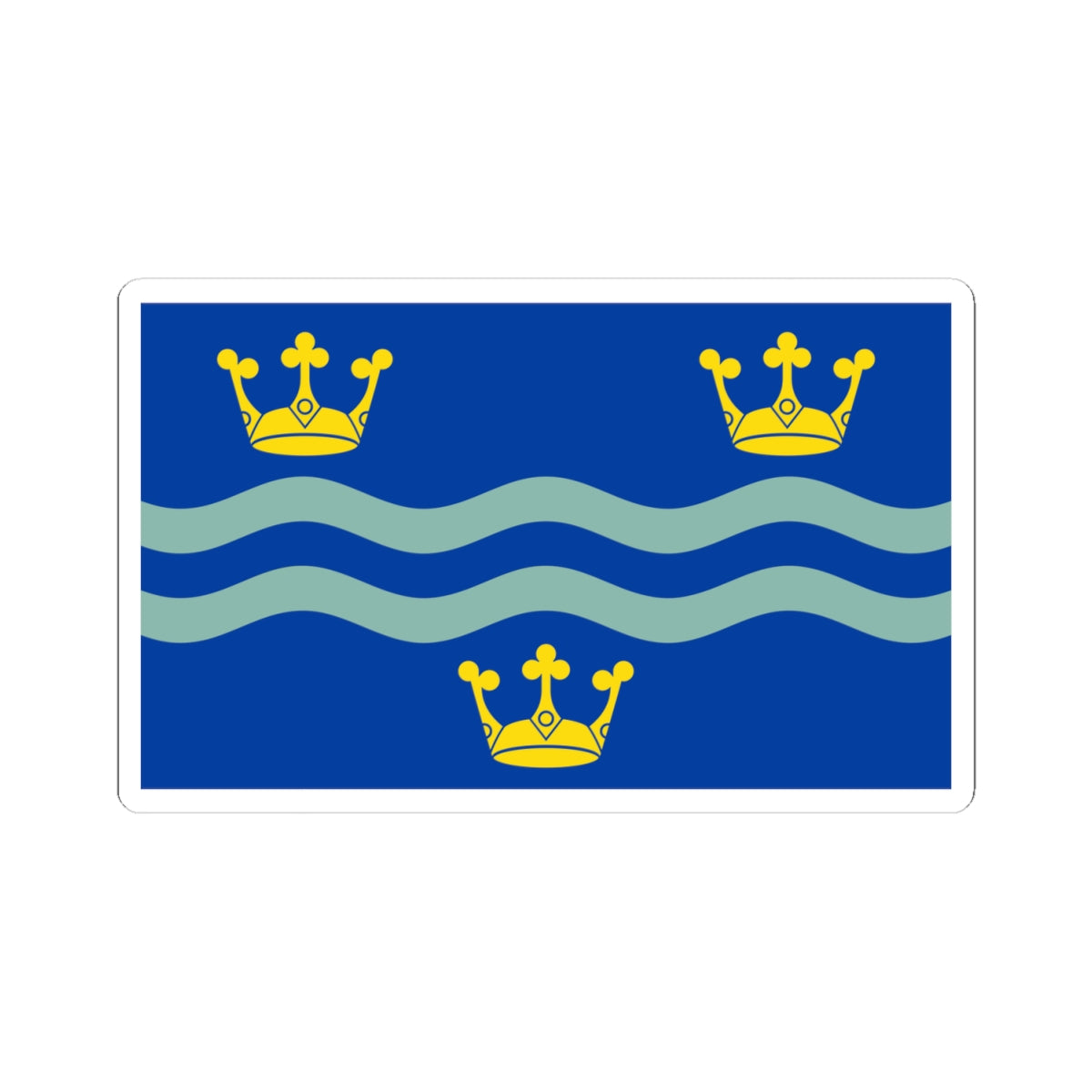 Cambridgeshire Flag (England) STICKER Vinyl Kiss-Cut Decal