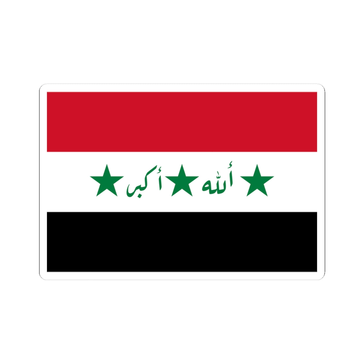 Flag of Iraq 1991-2004 script variant (Iraq) STICKER Vinyl Kiss-Cut Decal