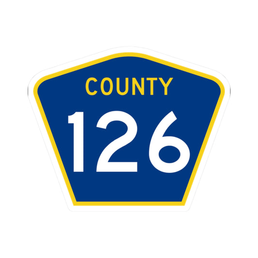 County 126 MN (Minnesota) (Road Sign) STICKER Vinyl Kiss-Cut Decal