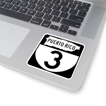 PR old 3 (Puerto Rico) (Road Sign) STICKER Vinyl Kiss-Cut Decal