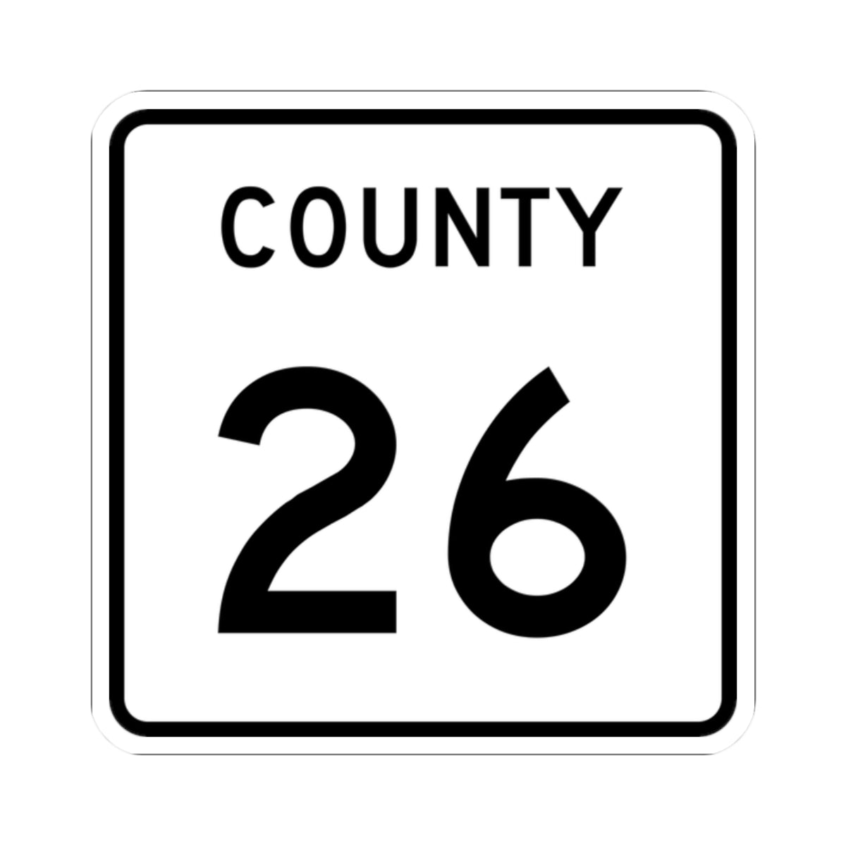 County 26 square (Minnesota) (Road Sign) STICKER Vinyl Kiss-Cut Decal