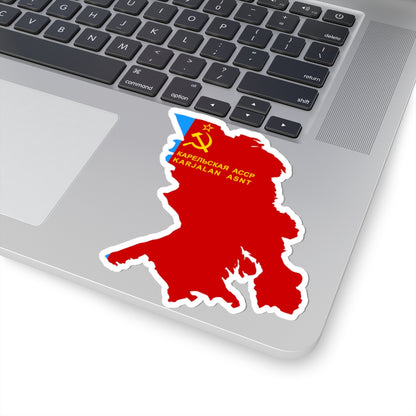 Flag-map of Karelian ASSR (Russia) STICKER Vinyl Kiss-Cut Decal