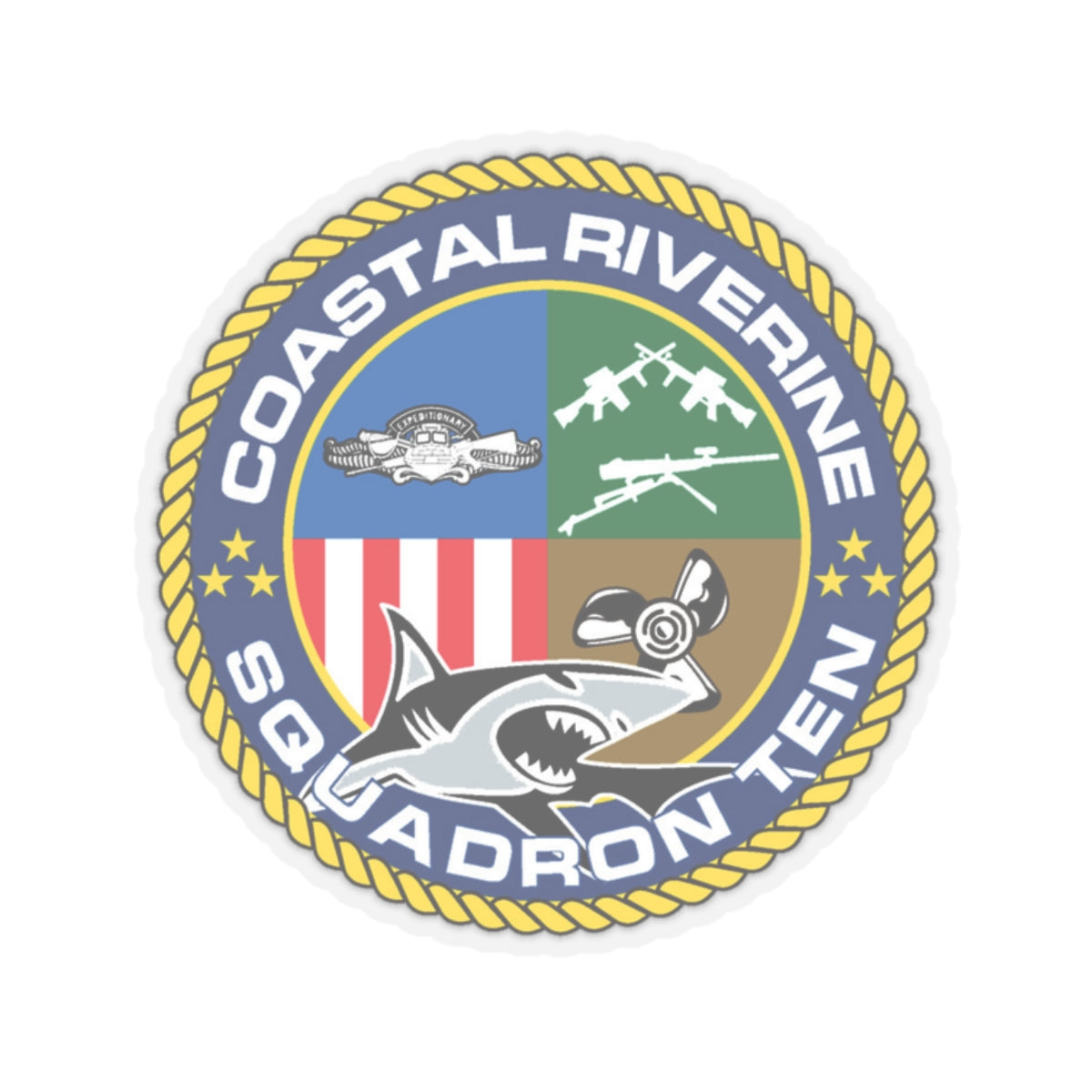 Coastal Riverine Squadron 10 (U.S. Navy) STICKER Vinyl Kiss-Cut Decal