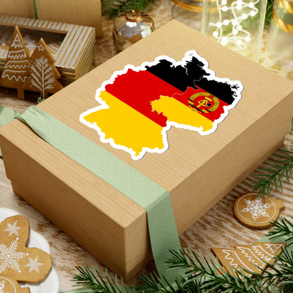Flag-map of East  West Germany (Germany) STICKER Vinyl Kiss-Cut Decal