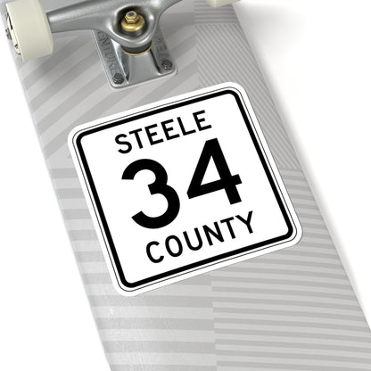 Steele County Route 34 MN (Minnesota) (Road Sign) STICKER Vinyl Kiss-Cut Decal