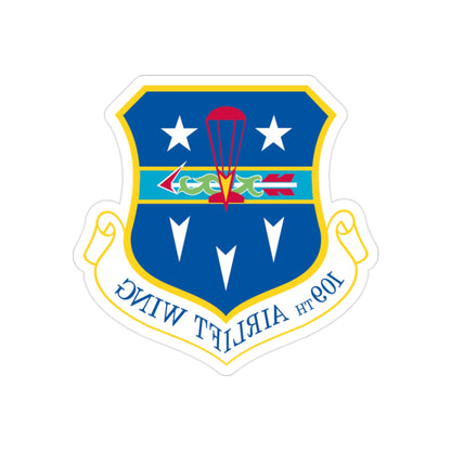 109th Airlift Wing (U.S. Air Force) REVERSE PRINT Transparent STICKER-2" × 2"-The Sticker Space