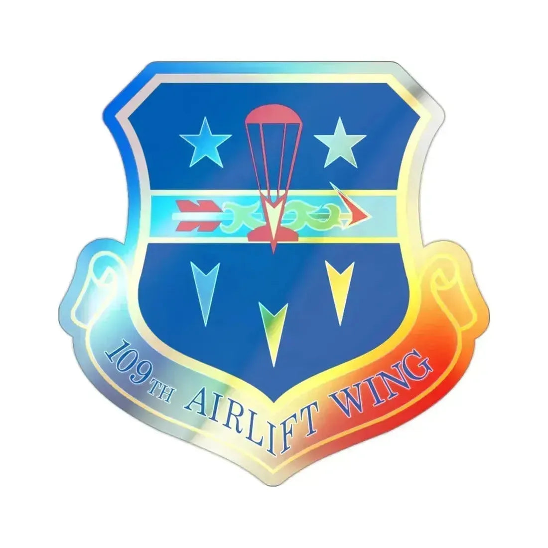 109th Airlift Wing (U.S. Air Force) Holographic STICKER Die-Cut Vinyl Decal 2 Inch Holographic - The Sticker Space