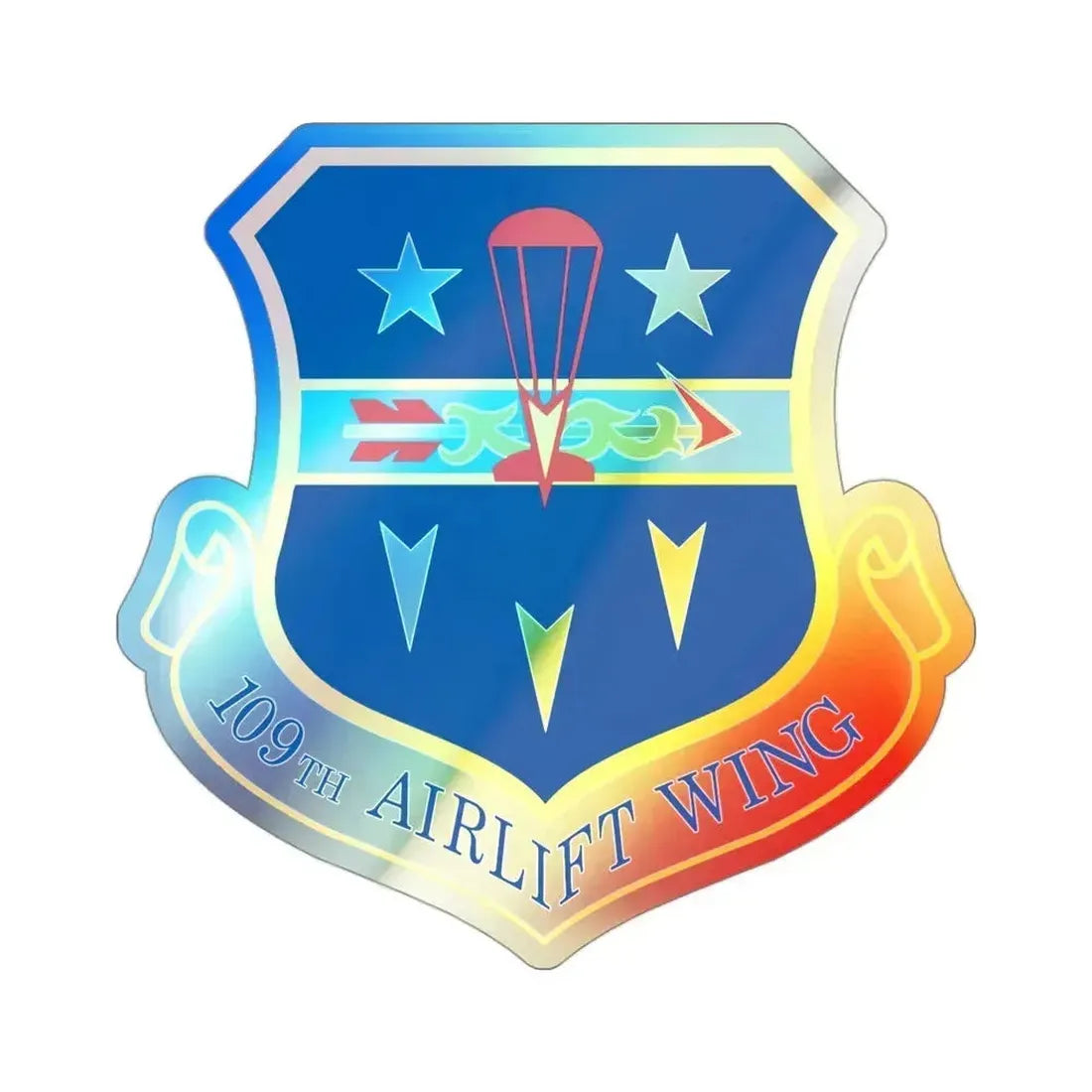 109th Airlift Wing (U.S. Air Force) Holographic STICKER Die-Cut Vinyl Decal 3 Inch Holographic - The Sticker Space